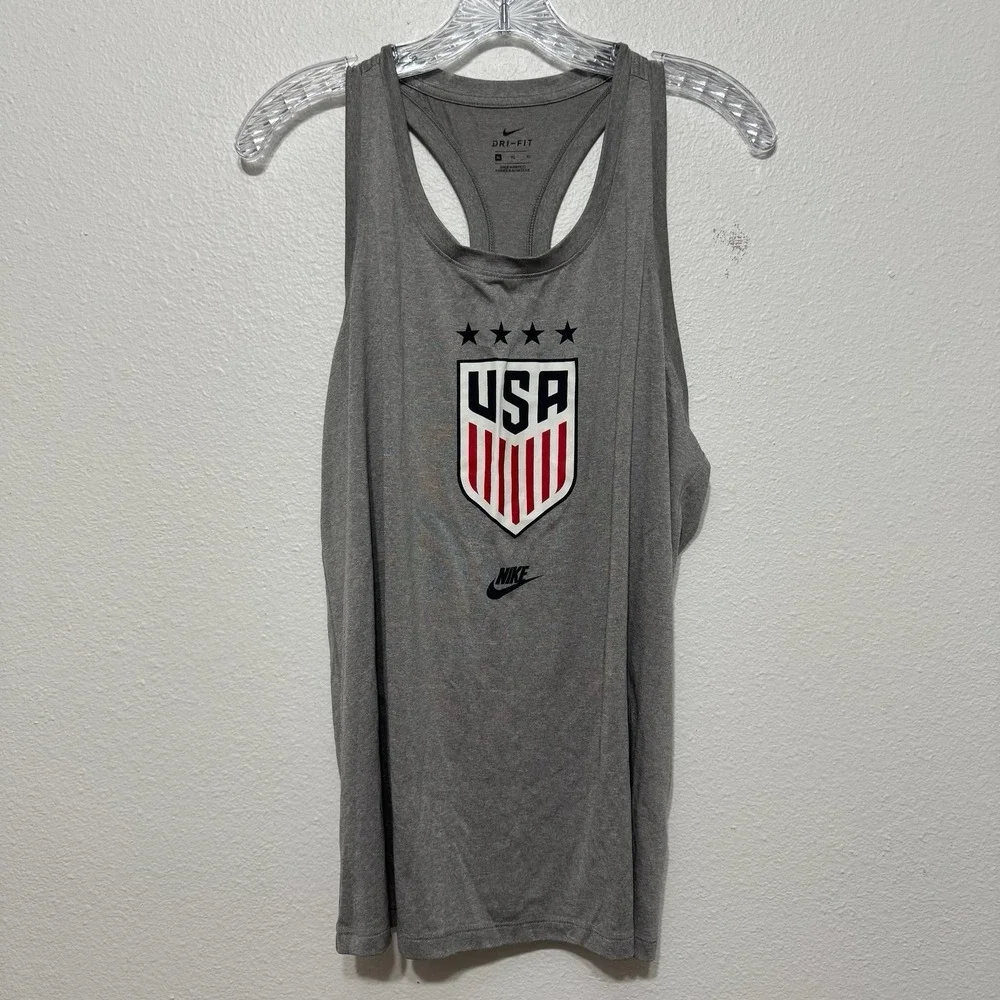 Nike Gray USA National Team Crest Four Stars Tank Top Gray Racerback‎ Women's XL